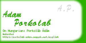 adam porkolab business card